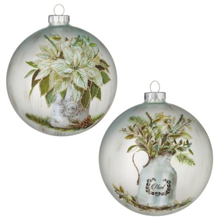 RAZ Imports Inc. FARMHOUSE FLORAL BALL ORNAMENT    4124534