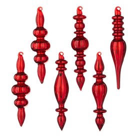 RAZ Imports Inc. 6.5"  RED FINIAL ORNAMENTS (  4122819