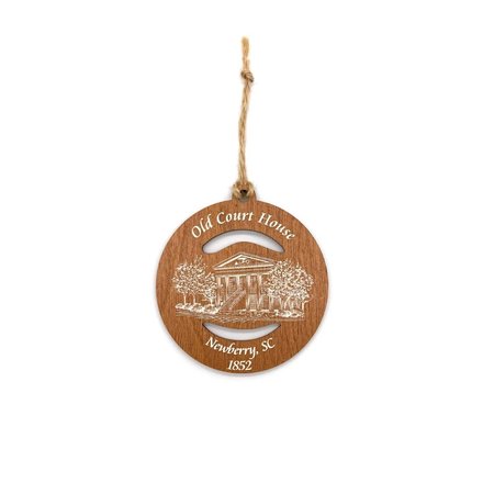 Custom Crafted Silhouettes Old Court House Wood Ornament