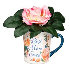 Evergreen Enterprises Coffee Cup and Floral Gift Set, Best Mom Ever P3758005