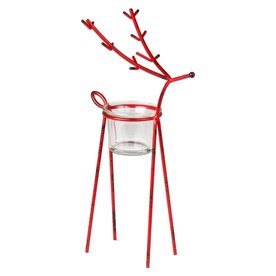 Tag Red Reindeer Tealight Holder-M