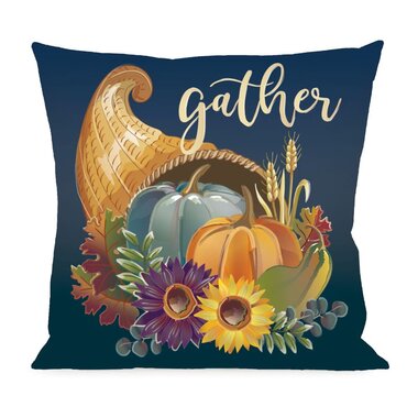 Evergreen Enterprises Cornucopia Gather Interchangeable Pillow Cover  4PLC410BL