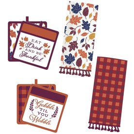 Evergreen Enterprises Tea Towel/ Pot Holder Set, Crafted Harvest P35927882