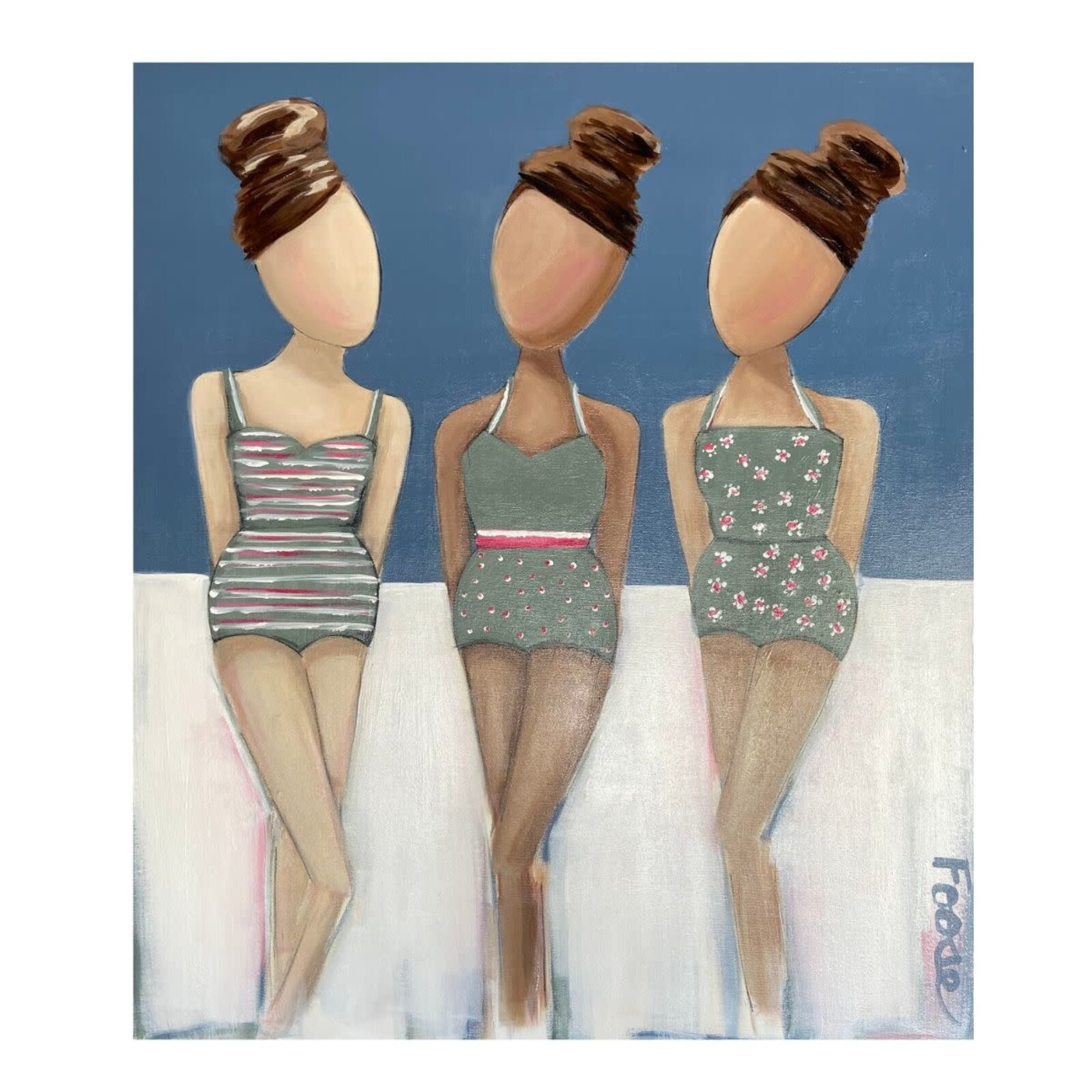 Gina Foose "Summer Girls III" Acrylic on Canvas by Gina Foose loading=