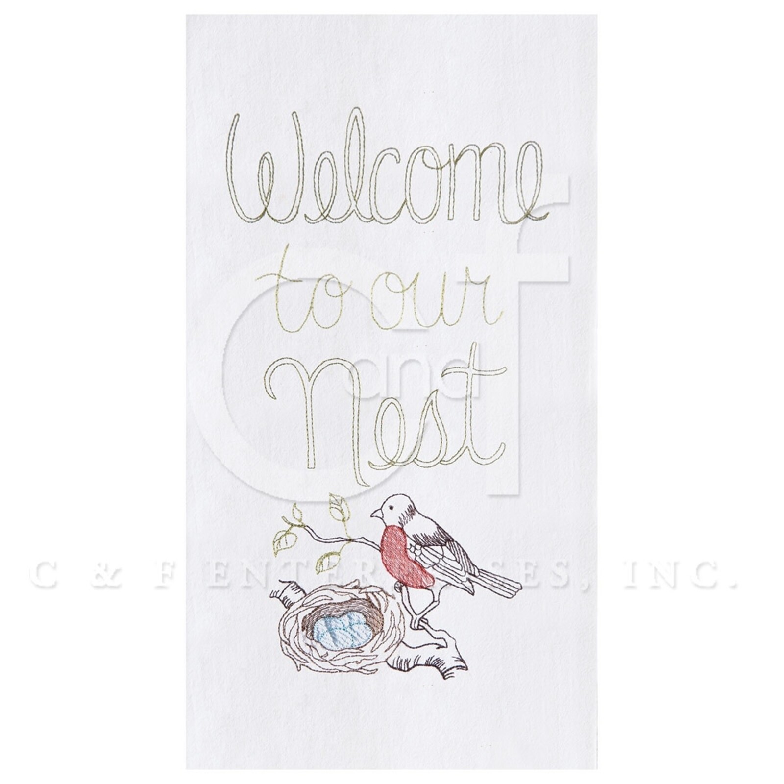 C & F Enterprise Welcome To Our Nest Towel   86171086 loading=