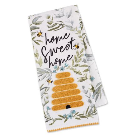 Design Imports DII Sweet Bee Home Embellished Dishtowel