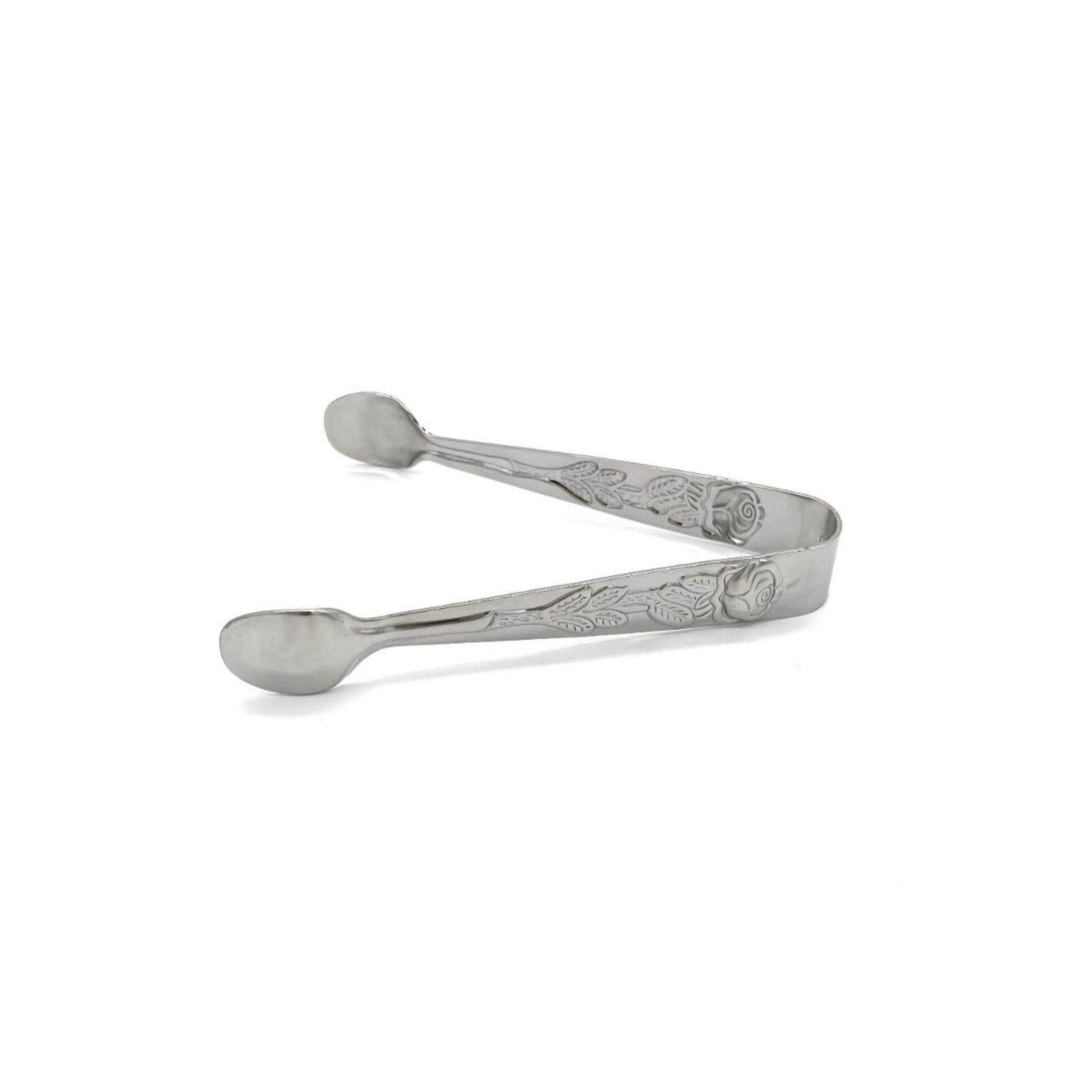 The Gallery Rose Handle Sugar Tong Stainless Steel (Silver) loading=