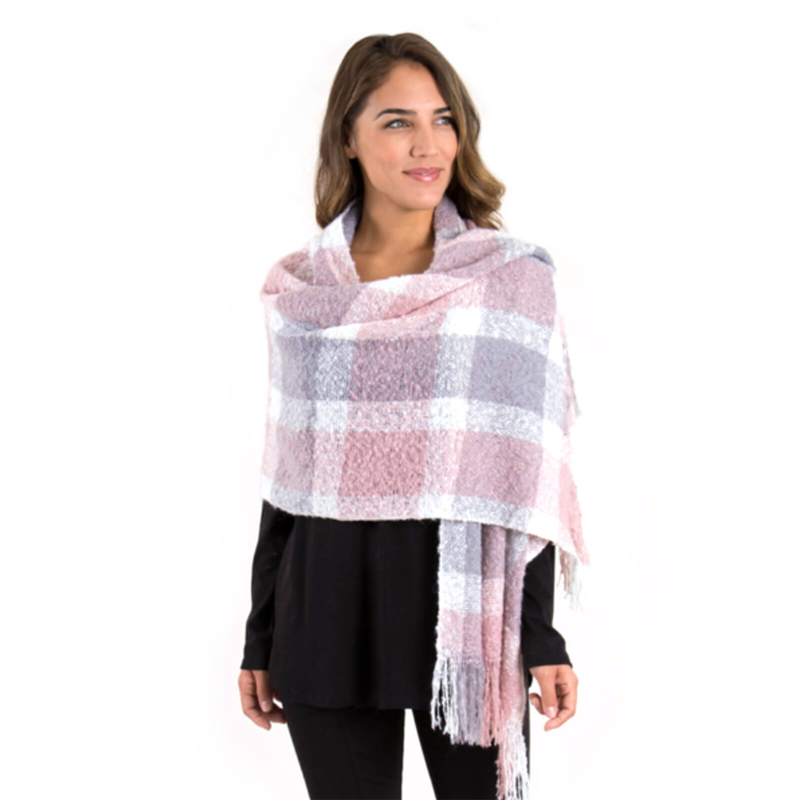 Simply Noelle Plaid Boxed Scarf/Wrap       SCV8010 loading=