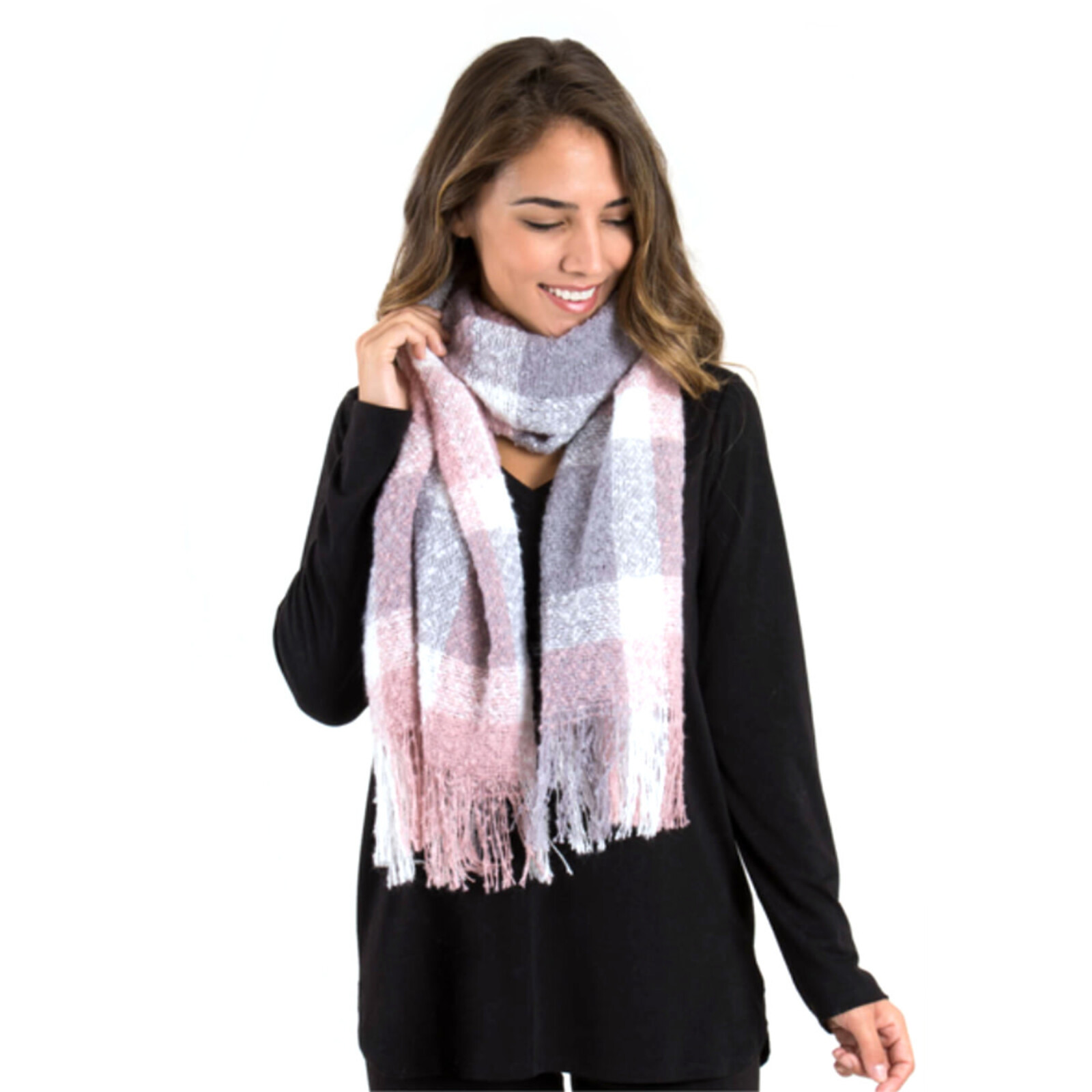 Simply Noelle Plaid Boxed Scarf/Wrap       SCV8010 loading=