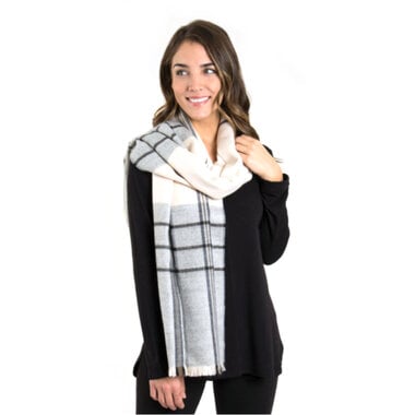 Simply Noelle Windowpane Plaid Boxed Scarf/Wrap     SCV8013