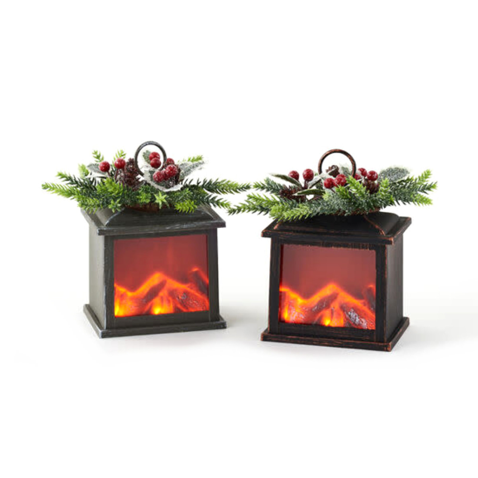 One Hundred 80 Degrees Black/Gray Fire Light Lantern Ornament   EM2374 loading=