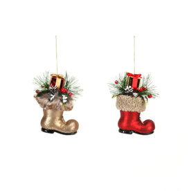 One Hundred 80 Degrees Santa Boot Ornament  4.75"    CG0306