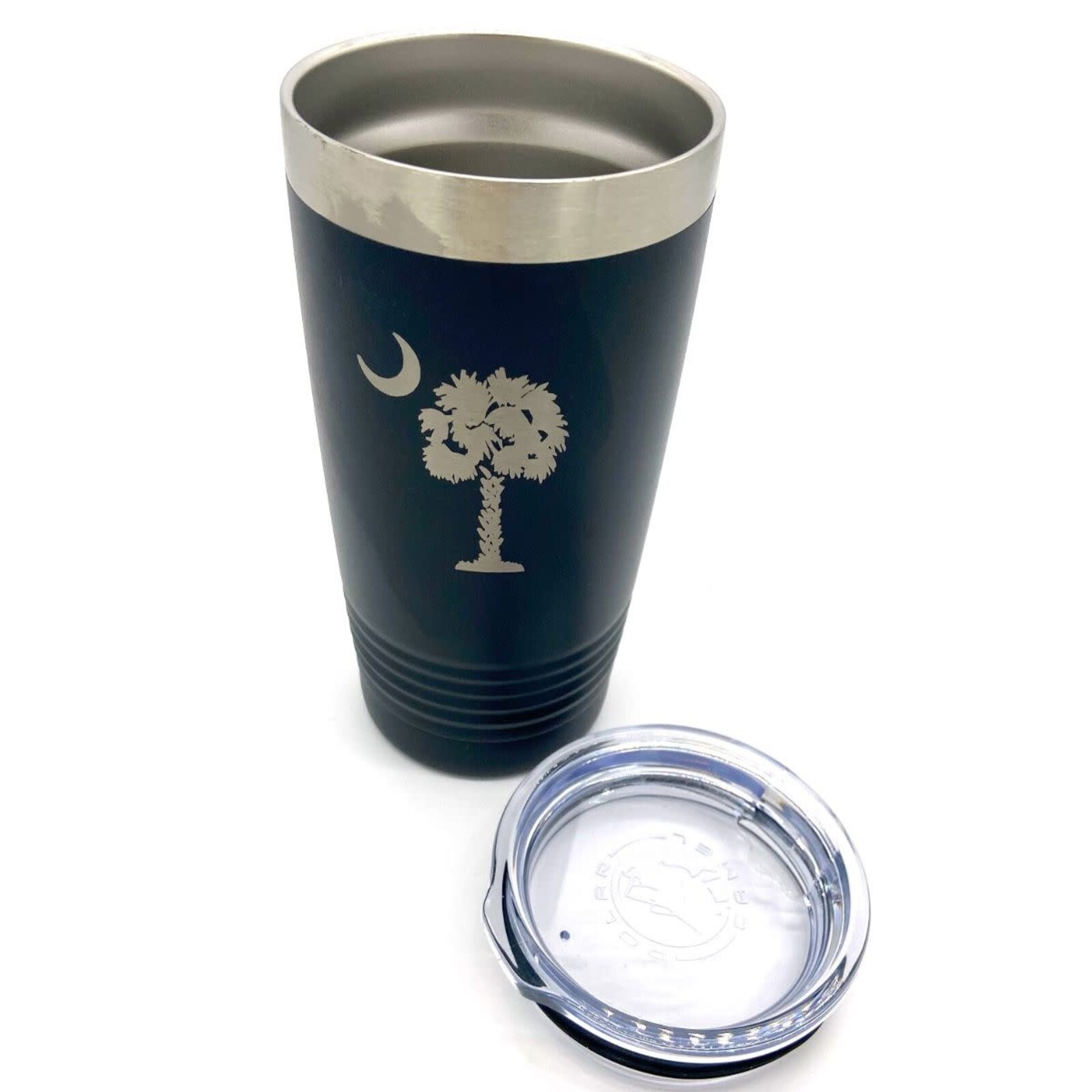 Custom Crafted Silhouettes Palmetto Tree Insulated Tumbler  Black   081121 loading=