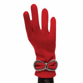 Trezo Red Gloves with Red and Grey Bow    X8011