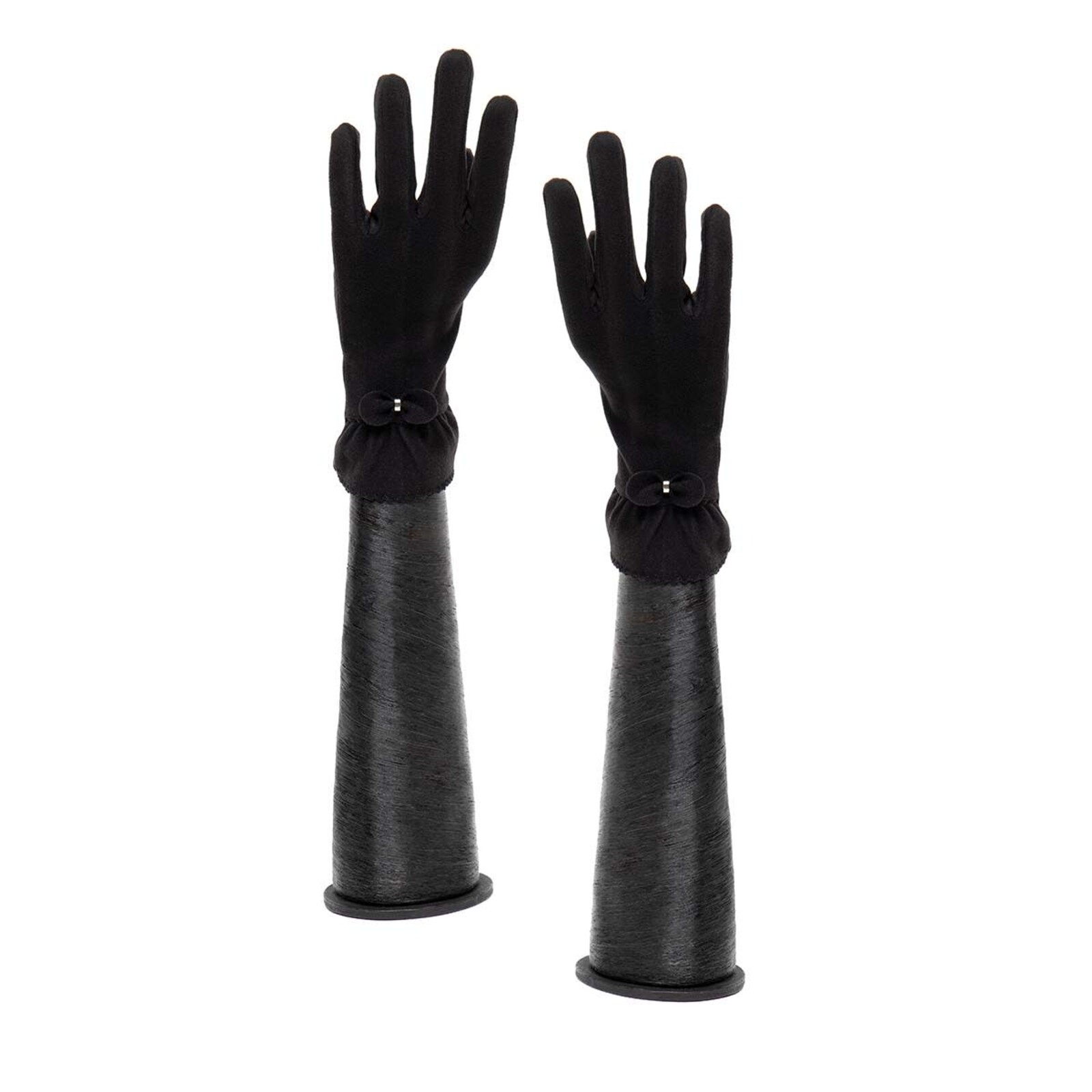 Trezo Black Gloves with Bow and Ruffle   X8052 loading=