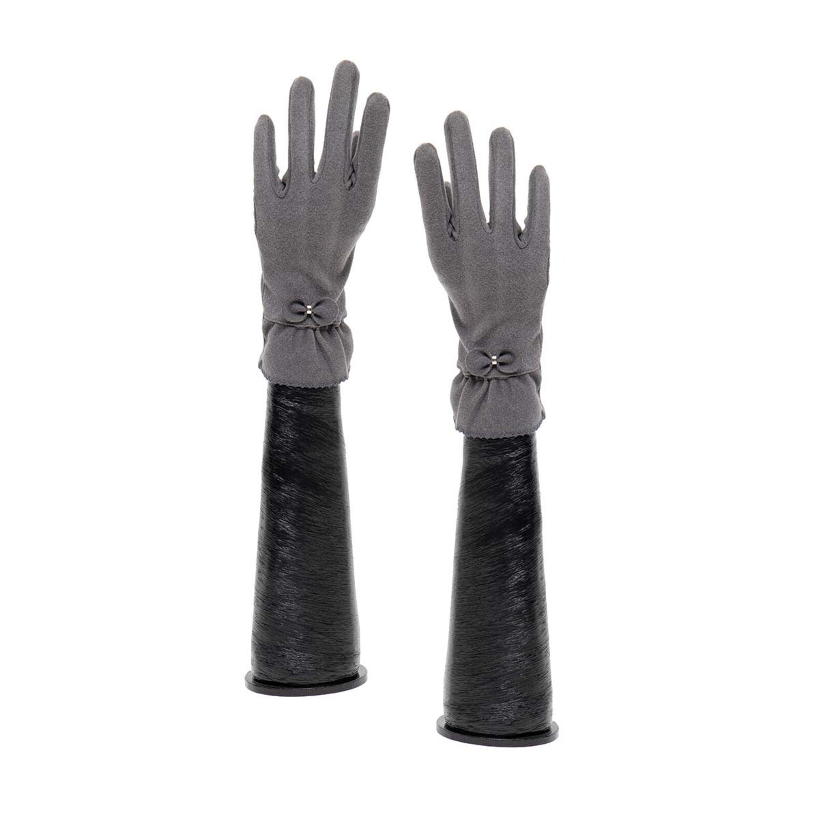 Trezo Grey Gloves with Bow and Ruffle  X8053 loading=