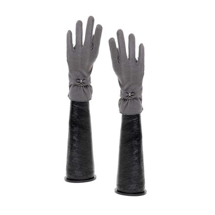 Trezo Grey Gloves with Bow and Ruffle  X8053