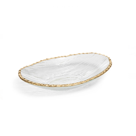 Zodax Clear Textured Bowl with Jagged Gold Small CH-5763