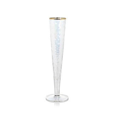 Zodax Champagne Flute Luster with Gold Rim CH-5612