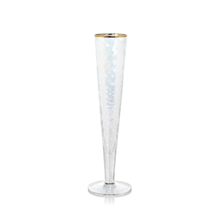 Zodax Champagne Flute Luster with Gold Rim CH-5612