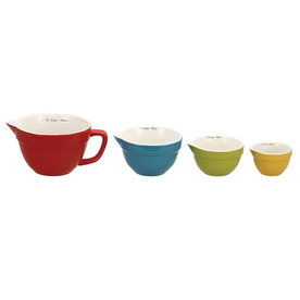 Creative Co-Op Stoneware Batter Bowl Shaped Measuring Cups (4)     DA1805