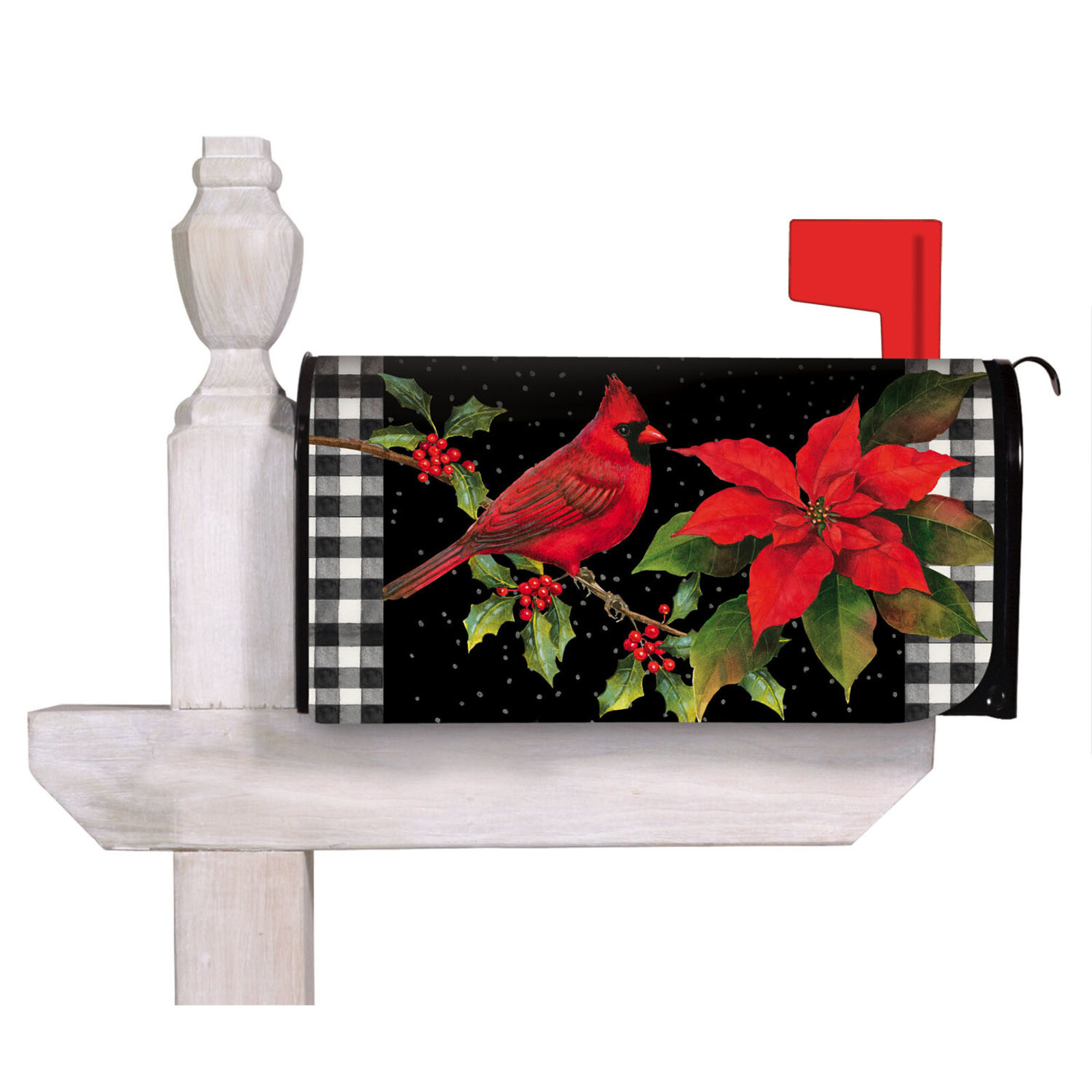 Evergreen Enterprises Cardinal and Holly Mailbox Cover  56778 loading=