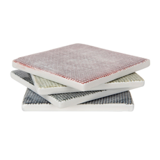 Creative Co-Op 4" Square Ceramic Coasters w/ Embossed Cloth Design (4)   DF1453