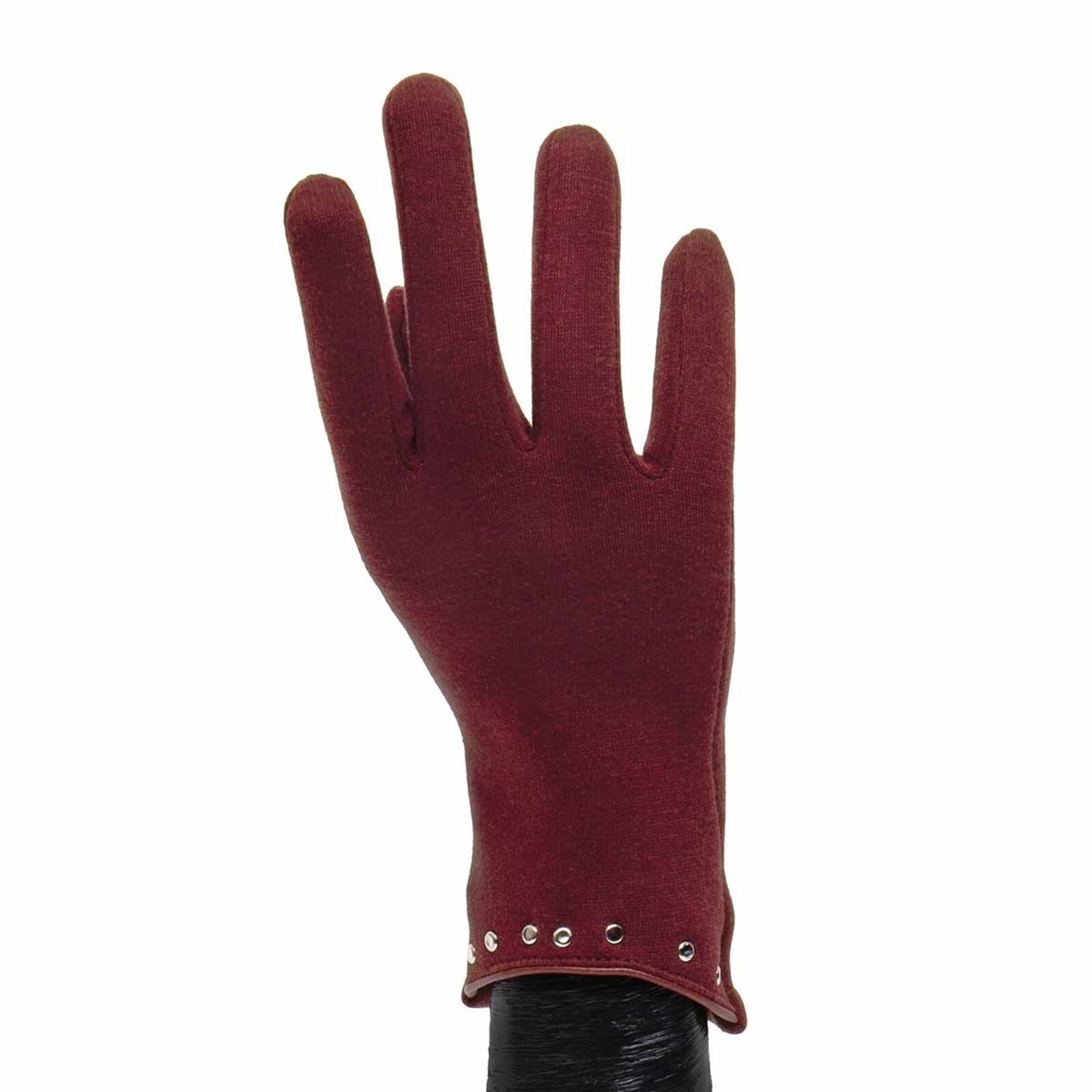 Meravic Burgundy Gloves with Stud Trim   X7985 loading=