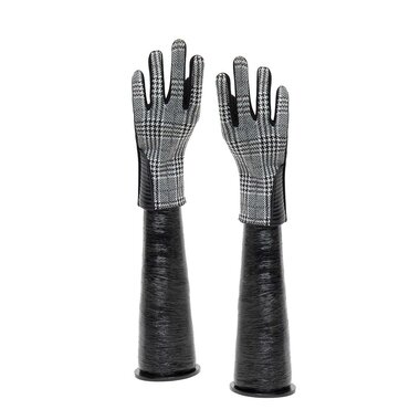 Meravic Black and White Plaid Gloves with Black Palm  X8035