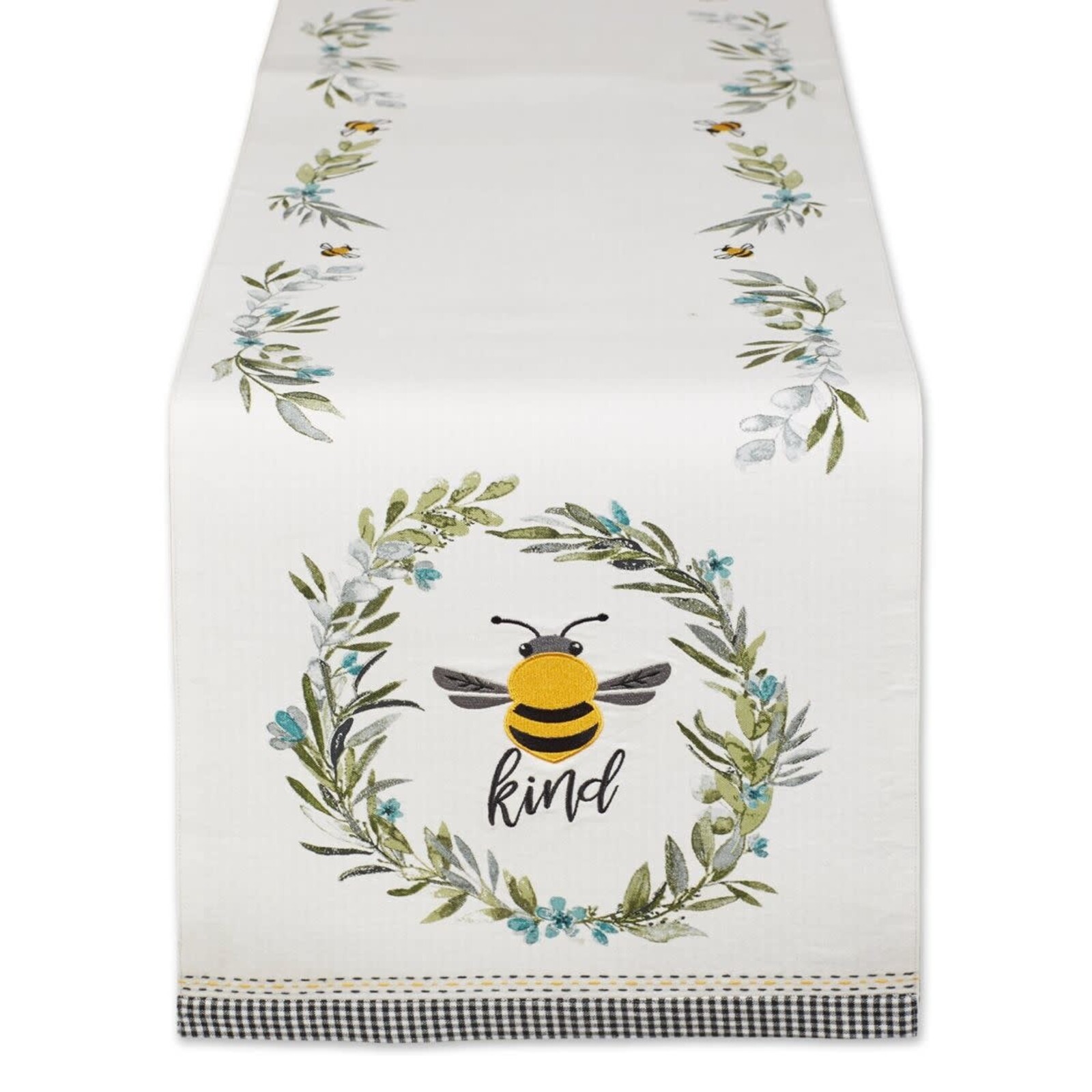 Design Imports DII Bee Kind Embellished Table Runner 753411 loading=