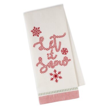 Design Imports DII Let It Snow Embellished Dishtowel   752050