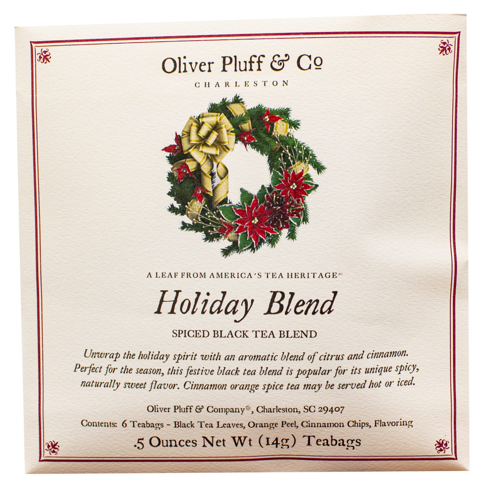 Oliver Pluff & Company Holiday Blend - 6 Teabags  E-3752 loading=