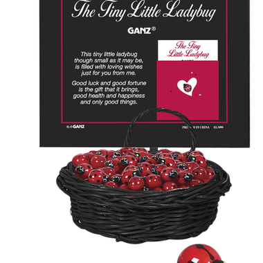 Ganz Tiny Little Ladybug Charms in a Basket   EL3490