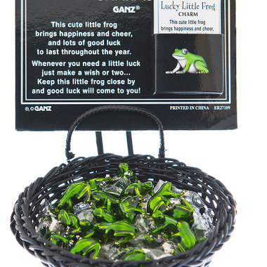Ganz Lucky Little Frog Charms in a Basket    ER27109