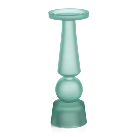 Zodax Matt Frosted Glass PIllar Holder-Seaglass 10.25" IN-6787