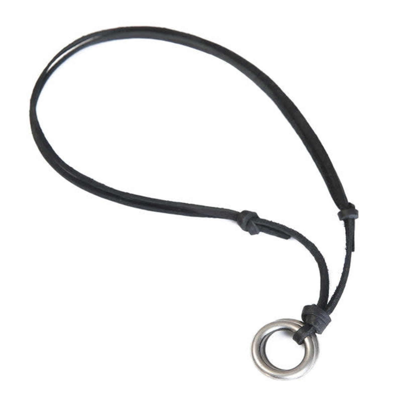 Mad Man LEATHER  double Ring Necklace NECKLACE  3021b loading=