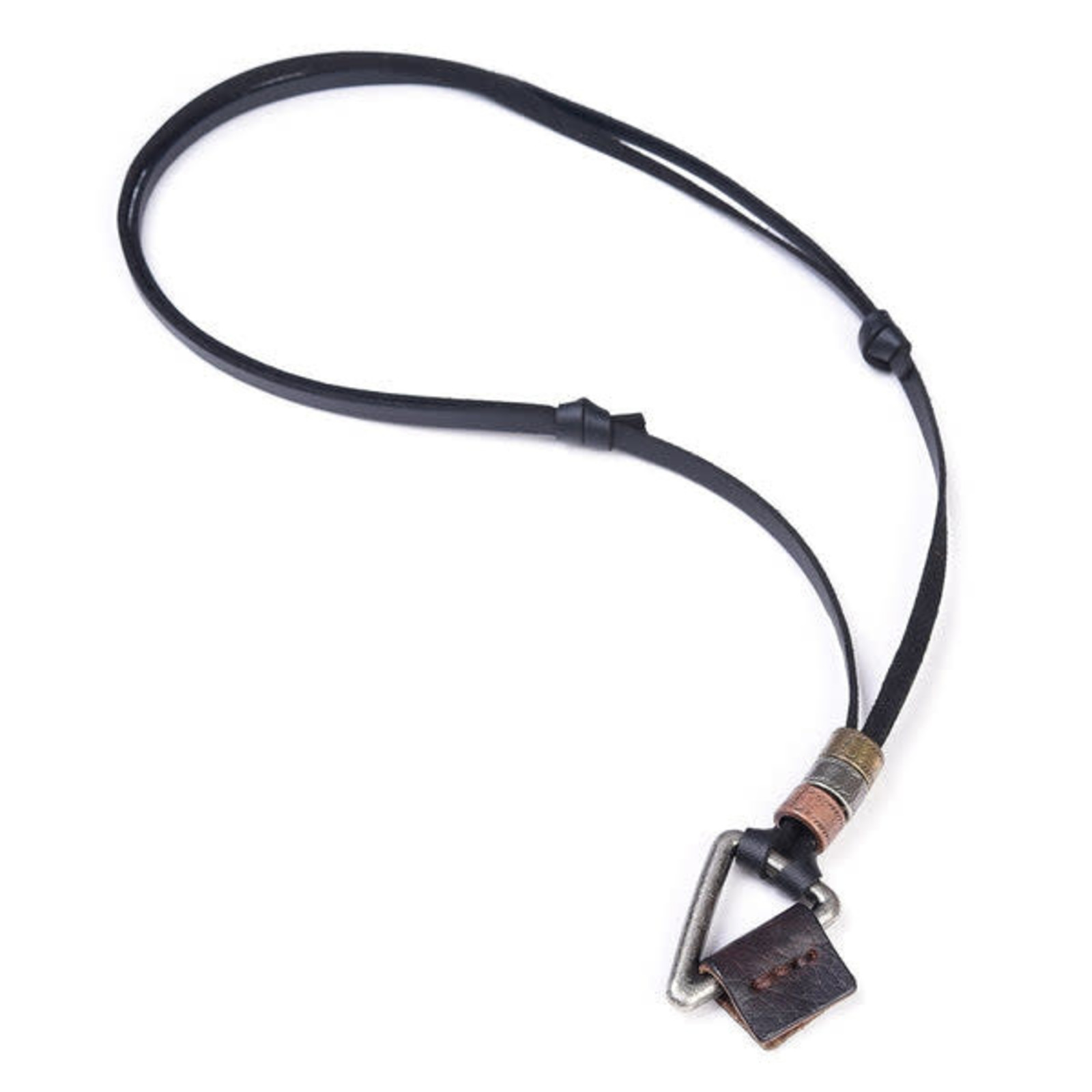 Mad Man LEATHER LOOP AND HOOK NECKLACE   3020d loading=