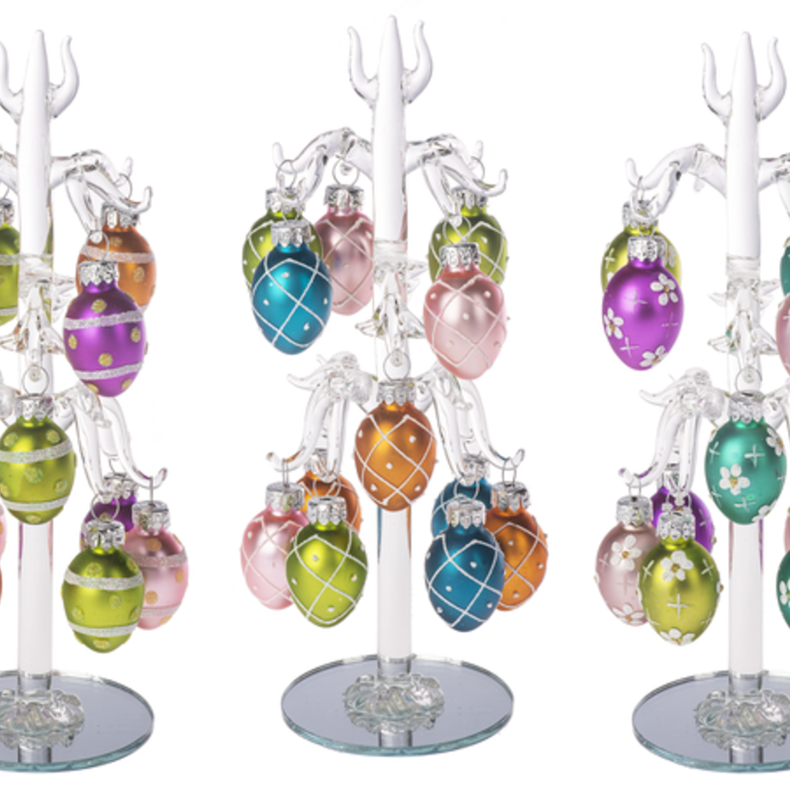 Ganz Handblown Easter Egg Tree with 12 Egg Ornaments   EA16280 loading=
