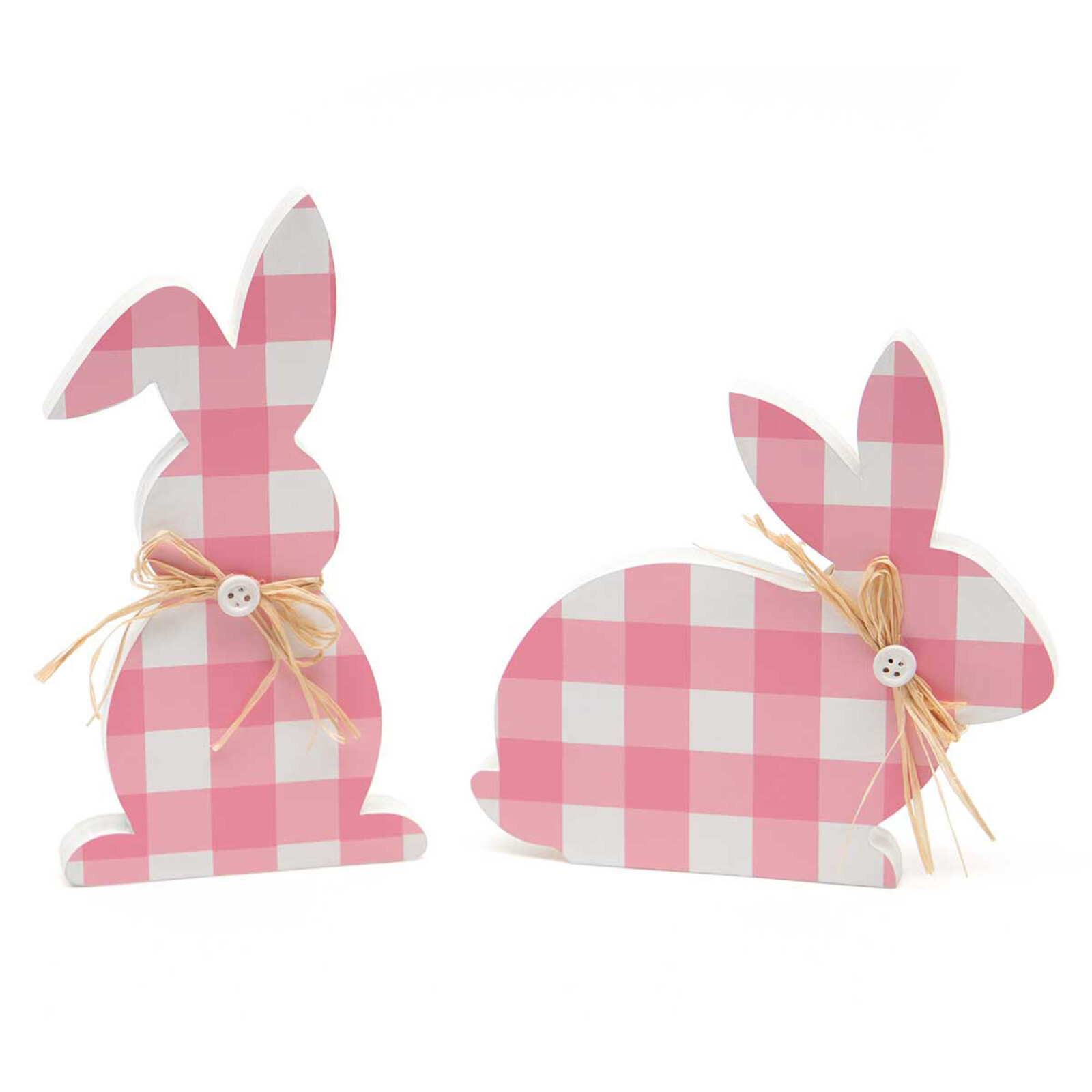 Meravic Bunnies Plaid Wood Sit-A-Bouts Sitting/Standing   T5002 loading=