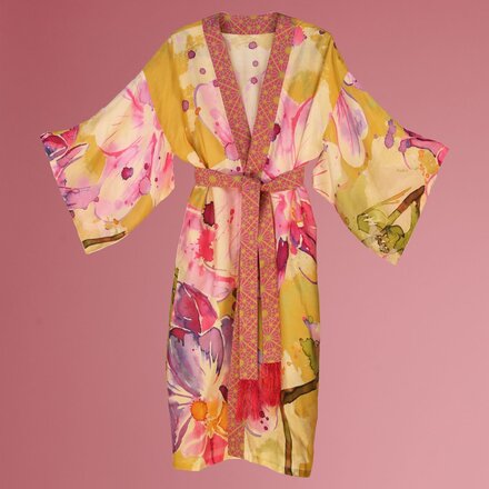 Powder Orchid Kimono Gown Mustard  PKG2