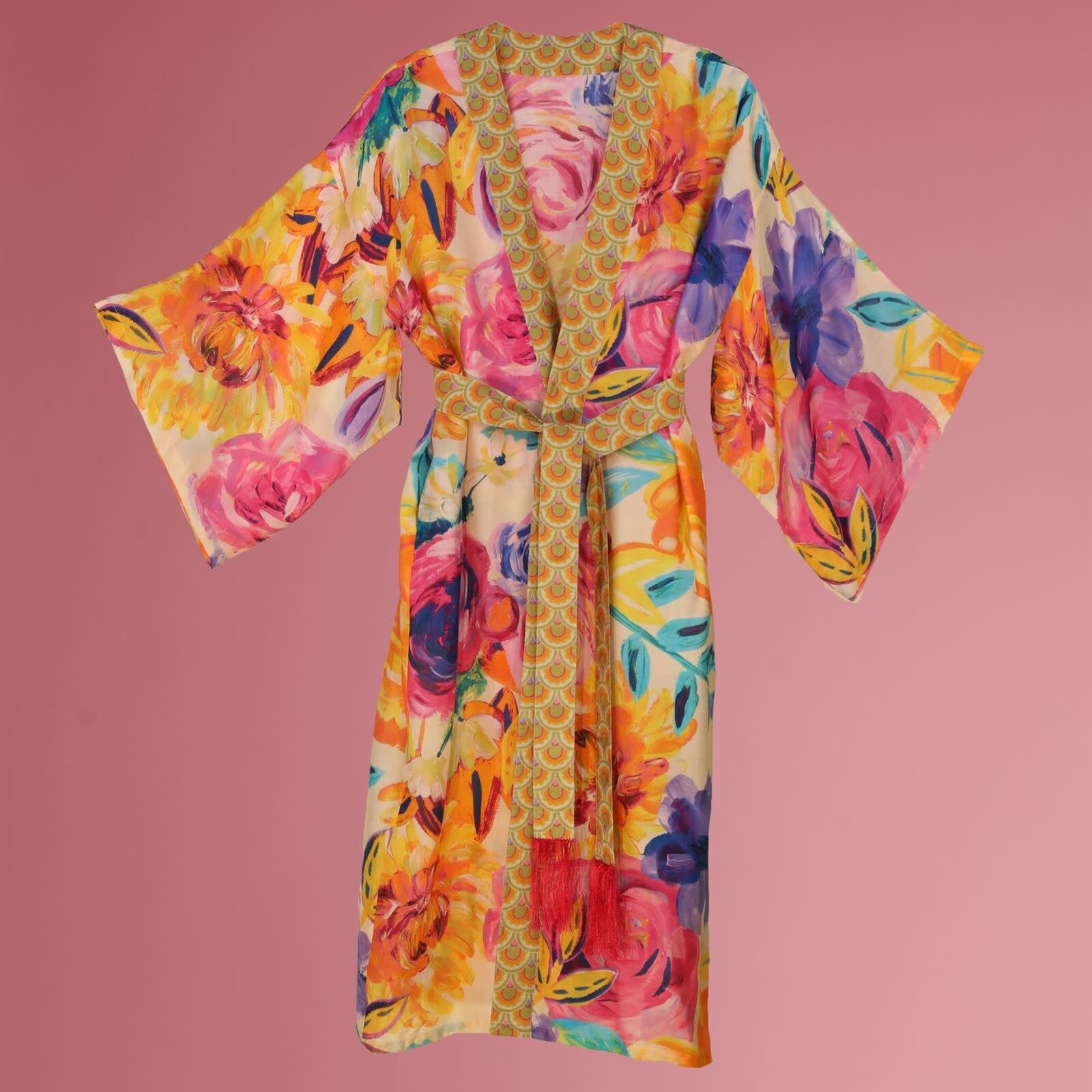Powder Floral Frenzy Kimono Gown   PKG5 loading=