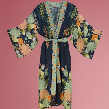 Powder Trailing Wisteria Kimono Gown   PKG7