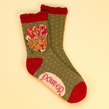 Powder Climbing Leopard Ankle  Socks    SOC483