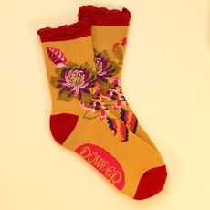 Powder Fantasy Floral Ankle  Socks Mustard    SOC485