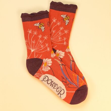 Powder Summer Meadow Coral Ankle  Socks   SOC496