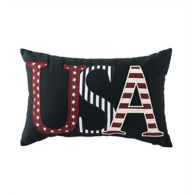 Evergreen Enterprises Indoor/Outdoor Patriotic Throw Pillows - USA 18"x12" 52D73USA