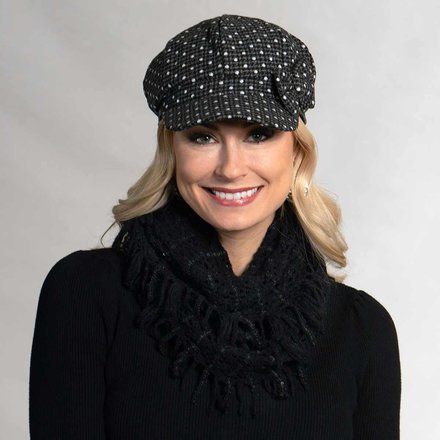 Trezo Black Sparkle Infinity Scarf  S5782