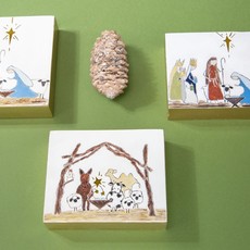 Tawnya Norton 4" Nativity with Animals Tableblock      TNX1032A