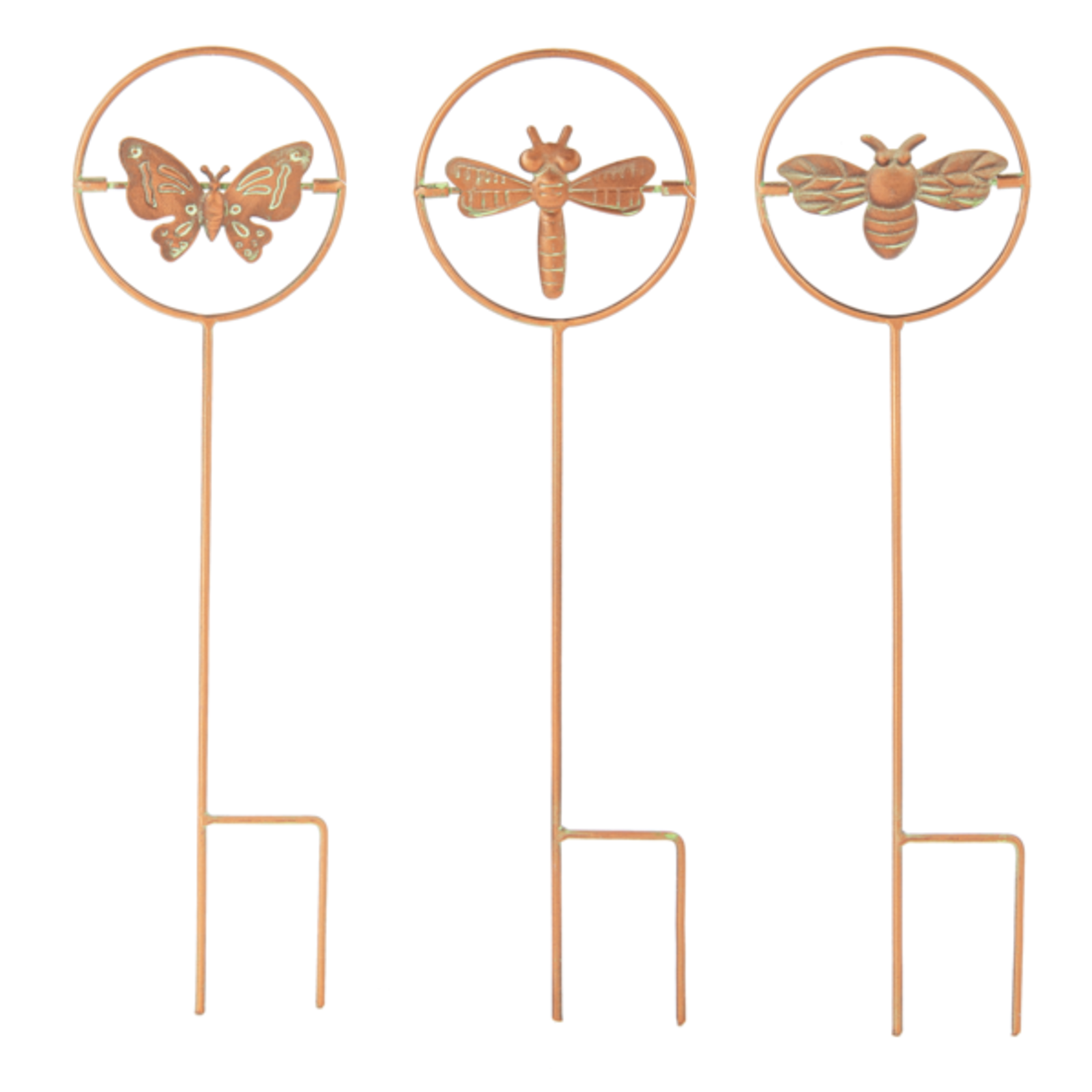 Ganz Copper Patina Bee, Butterfly & Dragonfly Mini Kinetic Garden Stake    CG177385 loading=