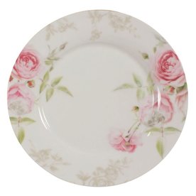 Coastline Imports Beau Rose Dessert Plates, Set of 4  S15570-CLR-5